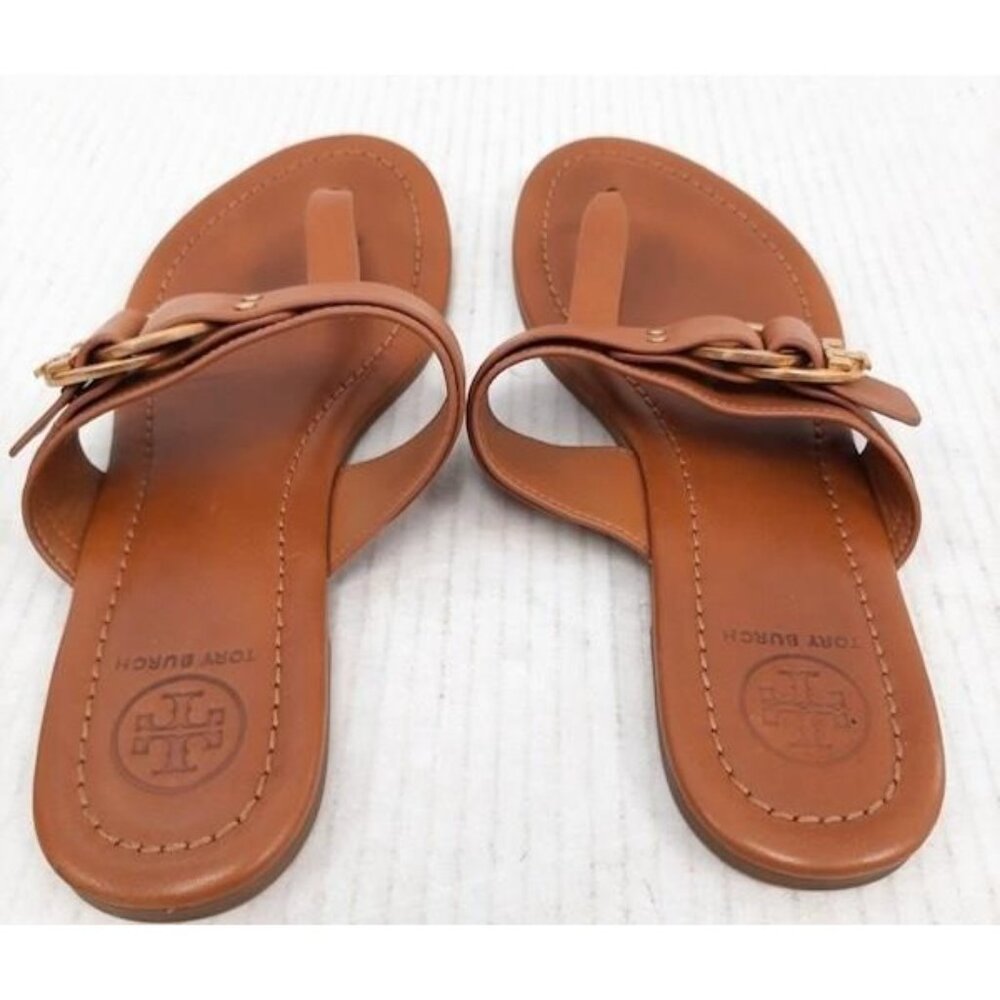Tory Burch Tan Leather Marsden Flat Thong Sandal -- 6.5 - Picture 4 of 6